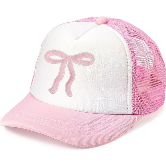 Coquette Bow Patch Trucker Hat, Pink