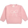 Bow Yarn Knit Sweater, Pink - Sweaters - 1 - thumbnail