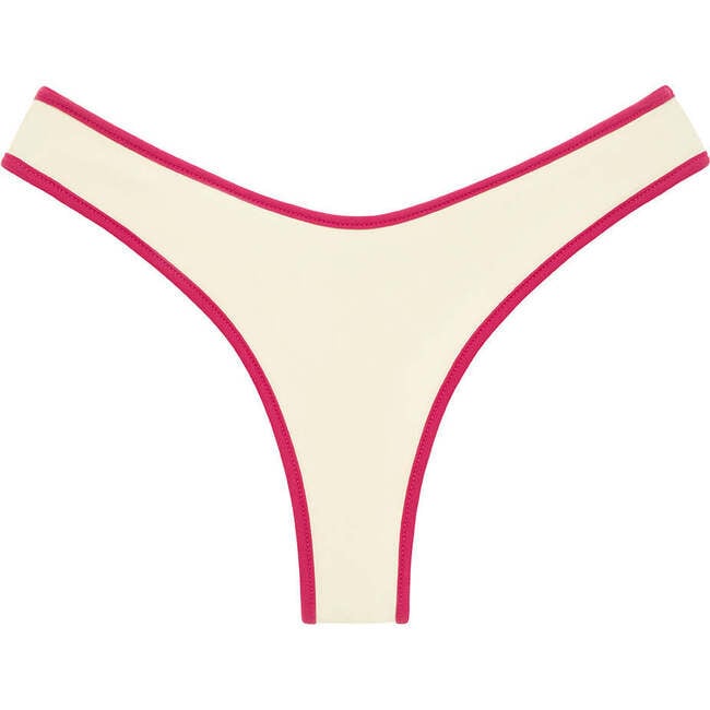 Lulu Bikini Bottom, Cream Raspberry