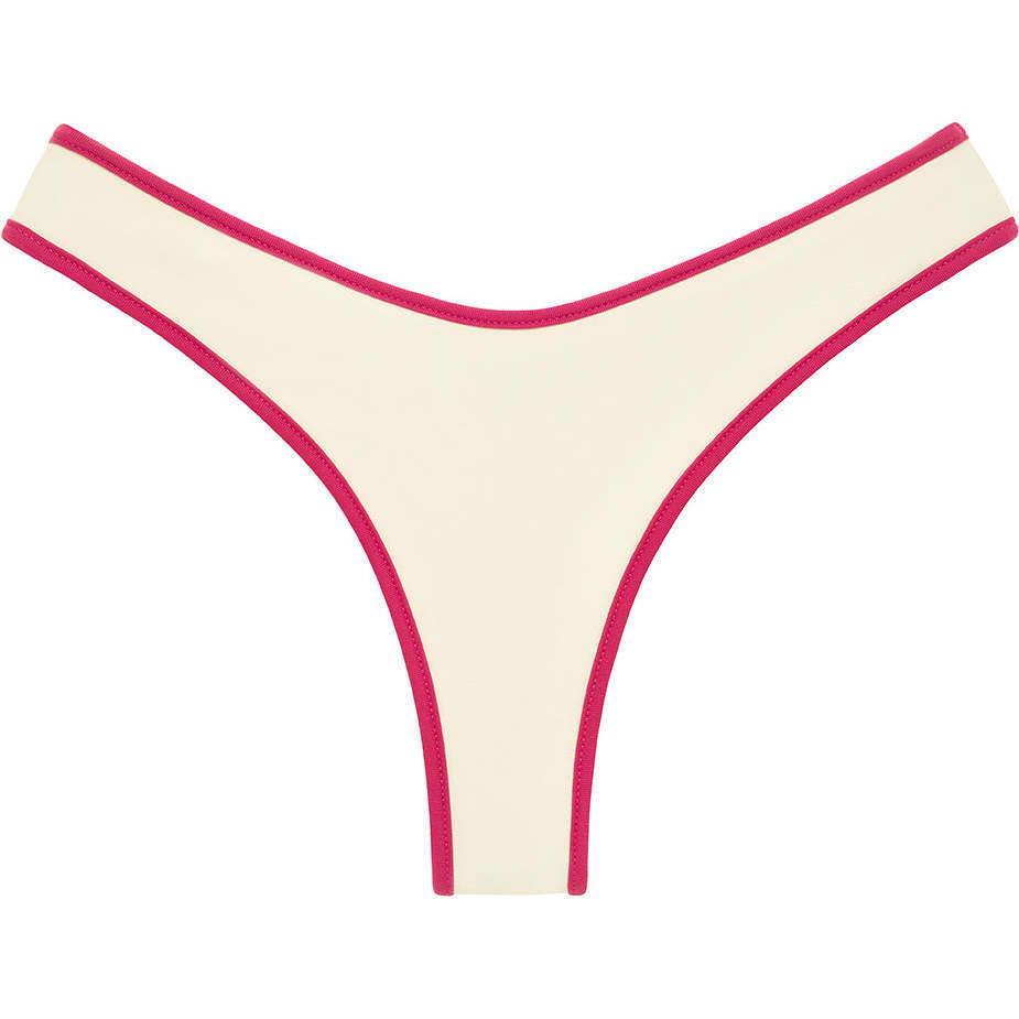 Lulu Bikini Bottom, Cream Raspberry - Two Pieces - 1
