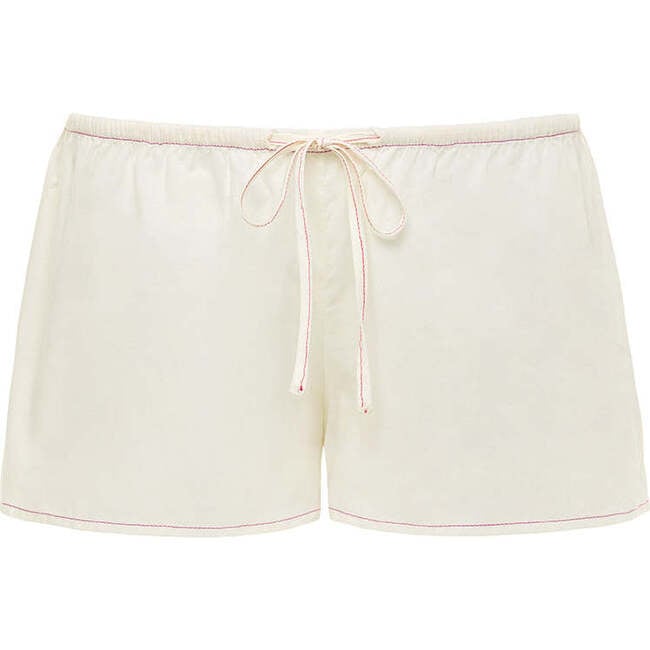 Low-Rise Drawstring Short, Cream Raspberry