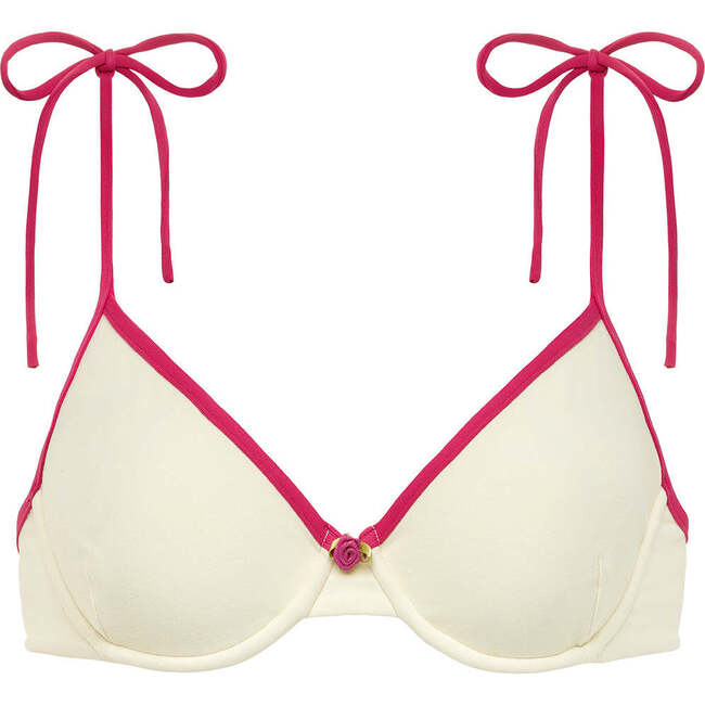 Dainty Bikini Top, Cream Raspberry