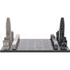 Chess Set Stainless Steel SAN FRANCISCO with Wood Map Board - Games - 1 - thumbnail