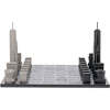 Chess Set Stainless Steel NEW YORK with Wood Map Board - Games - 1 - thumbnail