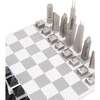 Chess Set Stainless Steel CHICAGO with Marble Hatch Board - Games - 1 - thumbnail