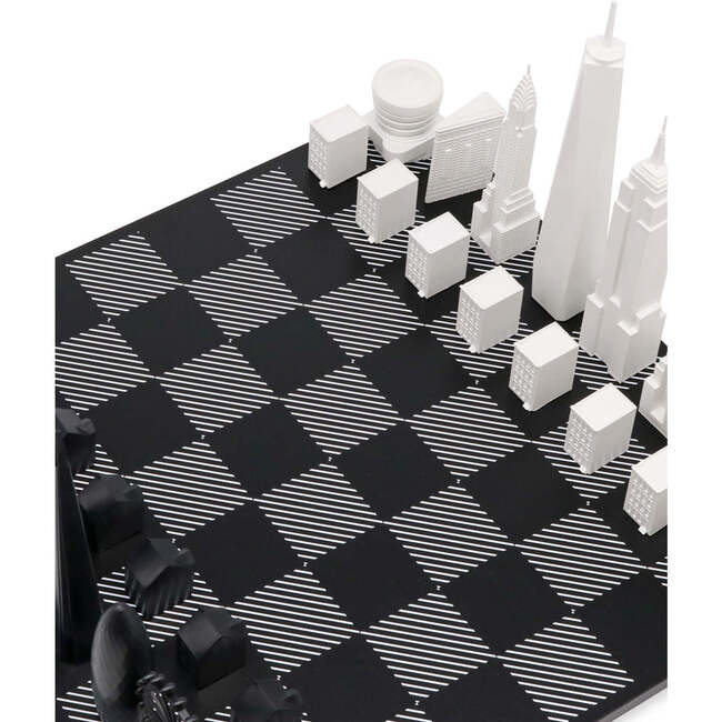 Chess Set Acrylic NEW YORK vs LOS ANGELES with Wood Hatch Board