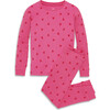 Kids Organic Long Sleeve Pj Set In Lollipop Hearts, Gumball Hearts - Pajamas - 1 - thumbnail