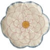 Ceramic Flower Shaped Side Plate With Blue Border, Lavender - Tableware - 1 - thumbnail