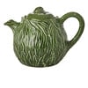 Ceramic Teapot With Hand-Painted Embossed Kale Design 1.6 L, Green - Tableware - 1 - thumbnail