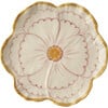 Ceramic Flower Shaped Side Plate With Yellow Border, Pink - Tableware - 1 - thumbnail