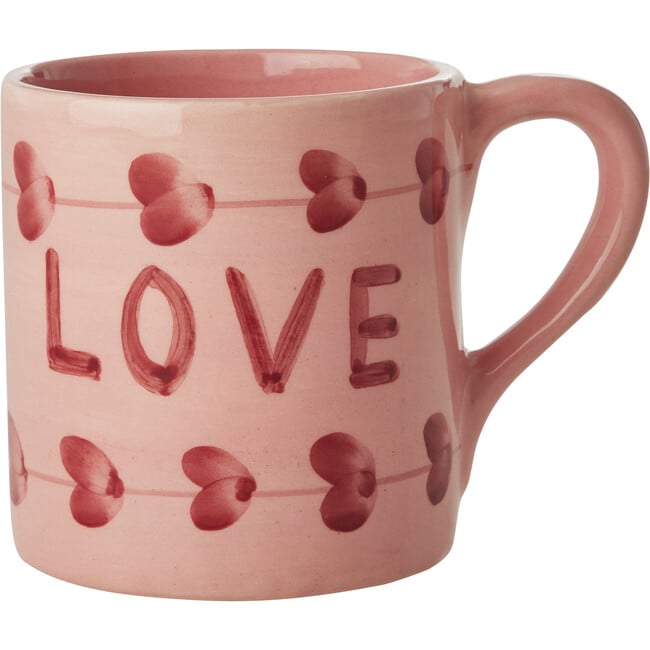 Ceramic Mug With Hand-Painted LOVE 420 ml, Pink