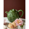 Ceramic Teapot With Hand-Painted Embossed Kale Design 1.6 L, Green - Tableware - 2