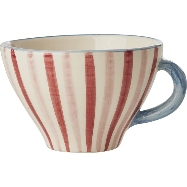 Ceramic Tea Cup With Hand-Painted Stripes 150 ml, Multicolors