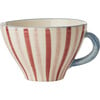 Ceramic Tea Cup With Hand-Painted Stripes 150 ml, Multicolors - Tableware - 1 - thumbnail