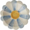 Small Ceramic Flower Dipping Bowl With Hand-Painted Stripes, Light Blue - Tableware - 1 - thumbnail