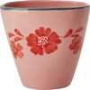 Ceramic Oval Cup With Hand-Painted Orange Flower Vine 300 ml, Pink - Tableware - 1 - thumbnail