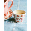 Extra Small Ceramic Oval Espresso Cup With Hand-Painted LOVE 70 ml, Cream - Tableware - 2