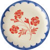 Ceramic Cake Plate With Hand-Painted Vintage Flower, Cream - Tableware - 1 - thumbnail