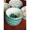 Ceramic Bowl With Hand-Painted Good Luck Clover 350 ml, Soft Green - Tableware - 2