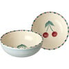 Ceramic Bowl With Hand-Painted Cherry 350 ml, Blue - Tableware - 1 - thumbnail