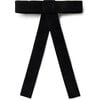 Scarlett Suede Long Tail Clip, Black - Bows - 1 - thumbnail