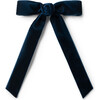 Rosette Velvet Long Tail Clip, Navy - Bows - 1 - thumbnail