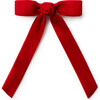 Rosette Velvet Long Tail Clip, Red - Bows - 1 - thumbnail