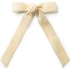 Rosette Velvet Long Tail Clip, Cream - Bows - 1 - thumbnail