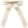 Rosette Velvet Long Tail Clip, Cream - Bows - 2