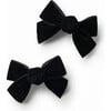 Rosette Velvet Double Clip Set, Black - Bows - 1 - thumbnail