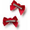 Rosette Velvet Double Clip Set, Red - Bows - 2