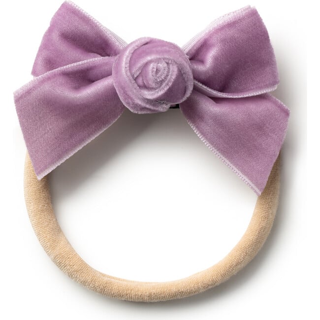 Rosette Velvet Baby Band, Lavender