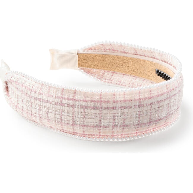 Estella Tweed Pearl Trimmed Headband, Rose