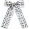 Estella Tweed Pearl Trimmed Long Tail Clip, Ivory/Black - Bows - 2