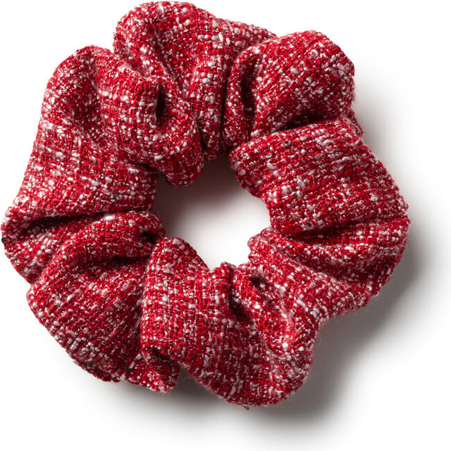 Clara Tweed Scrunchie, Red