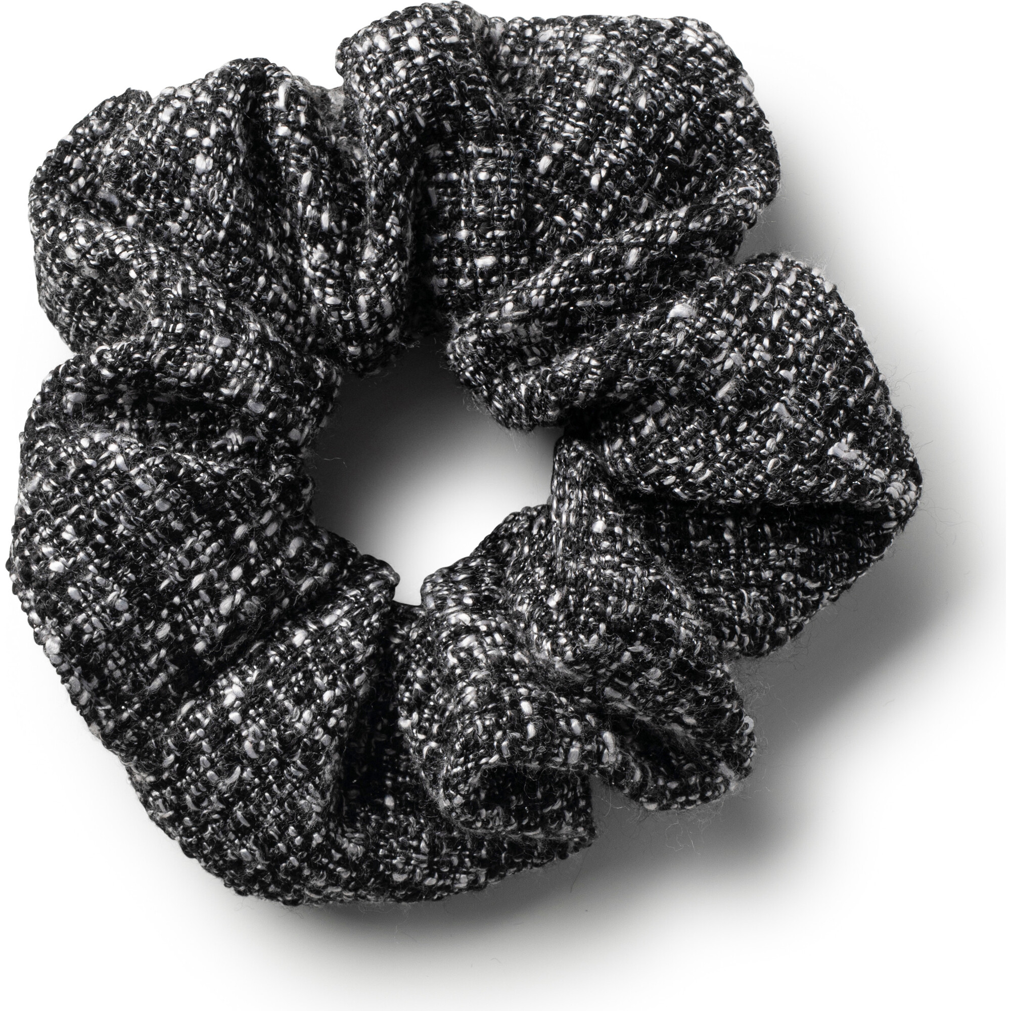 Clara Tweed Scrunchie, Black - Scrunchies - 1