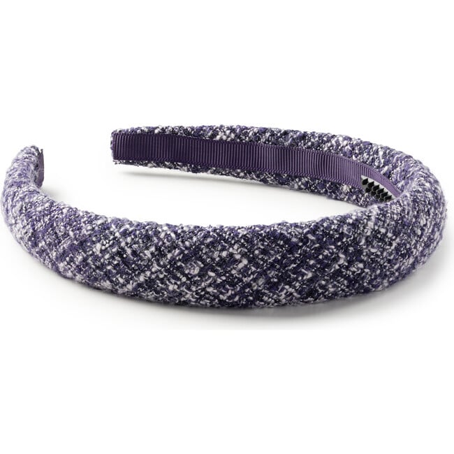 Clara Tweed Padded Headband, Eggplant