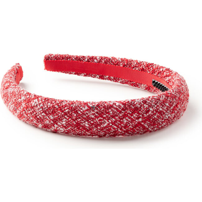 Clara Tweed Padded Headband, Red