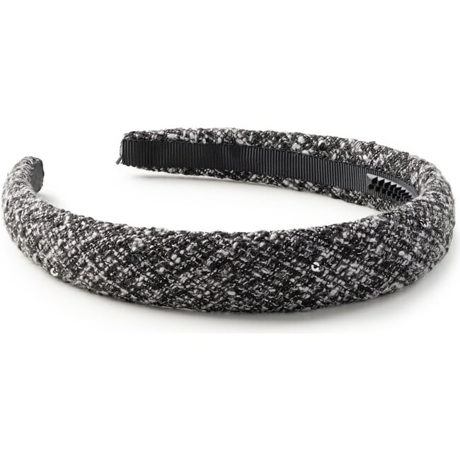 Clara Tweed Padded Headband, Black