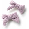 Clara Tweed Double Clip Set, Lavender - Bows - 1 - thumbnail