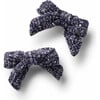 Clara Tweed Double Clip Set, Eggplant - Bows - 1 - thumbnail