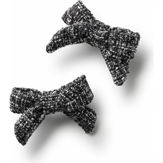 Clara Tweed Double Clip Set, Black