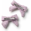 Clara Tweed Double Clip Set, Lavender - Bows - 2