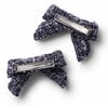 Clara Tweed Double Clip Set, Eggplant - Bows - 2