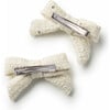 Clara Tweed Double Clip Set, Ecru - Bows - 2