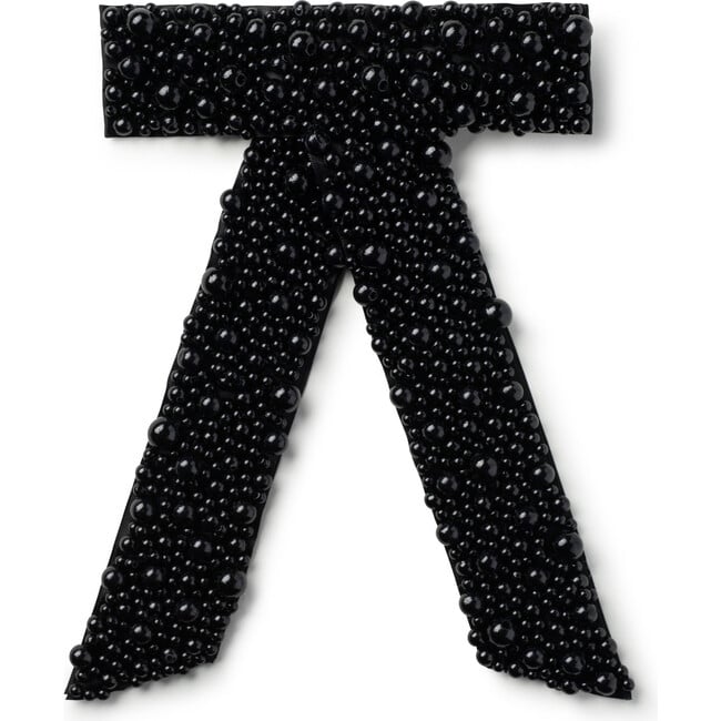 Becca Pearl Bow Clip, Black