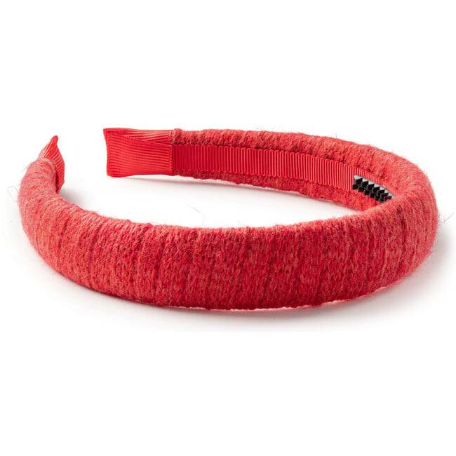 Avery Ribbed Knit Padded Headband, Red