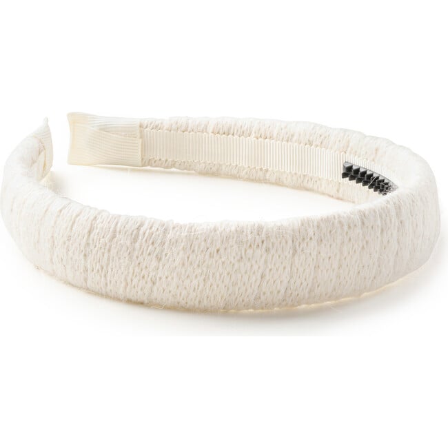 Avery Ribbed Knit Padded Headband, Ivory