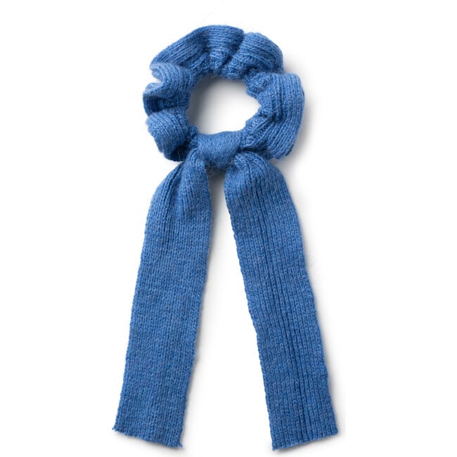 Avery Ribbed Knit Long Tail Scrunchie, Cobalt