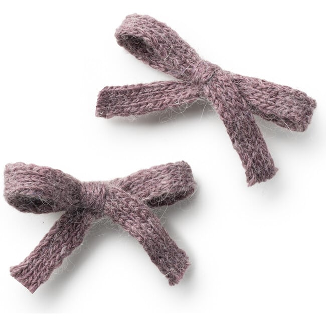 Avery Ribbed Knit Double Clip Set, Lilac